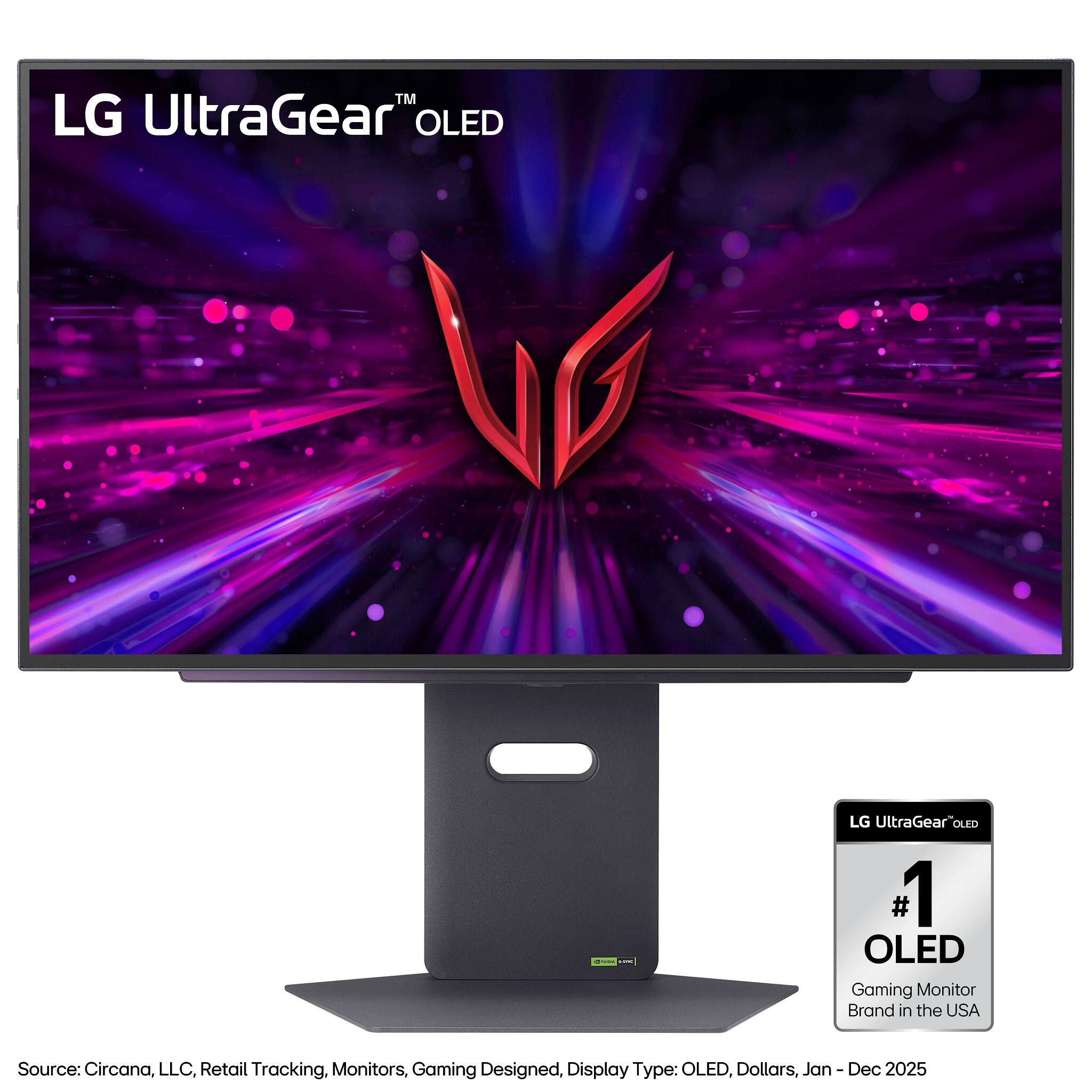LG UltraGear™ OLED - a - LG UltraGear™ OLED

#1 OLED Gaming Monitor Brand in the USA

Source: Circana, LLC, Retail Tracking, Monitors, Gaming Designed, Display Type: OLED, Dollars, Jan - Dec 2025