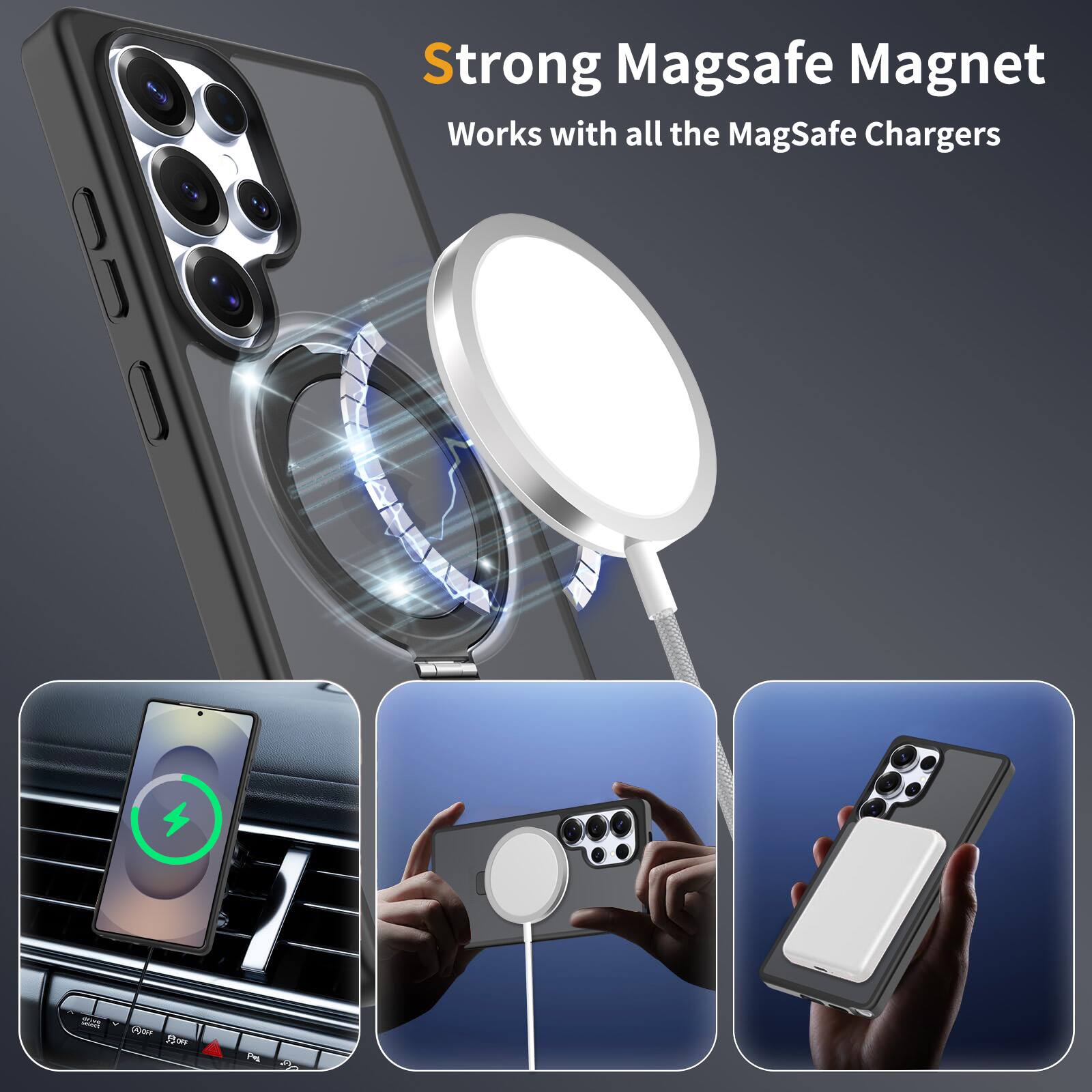 Strong MagSafe Magnet  
Works with all the MagSafe Chargers