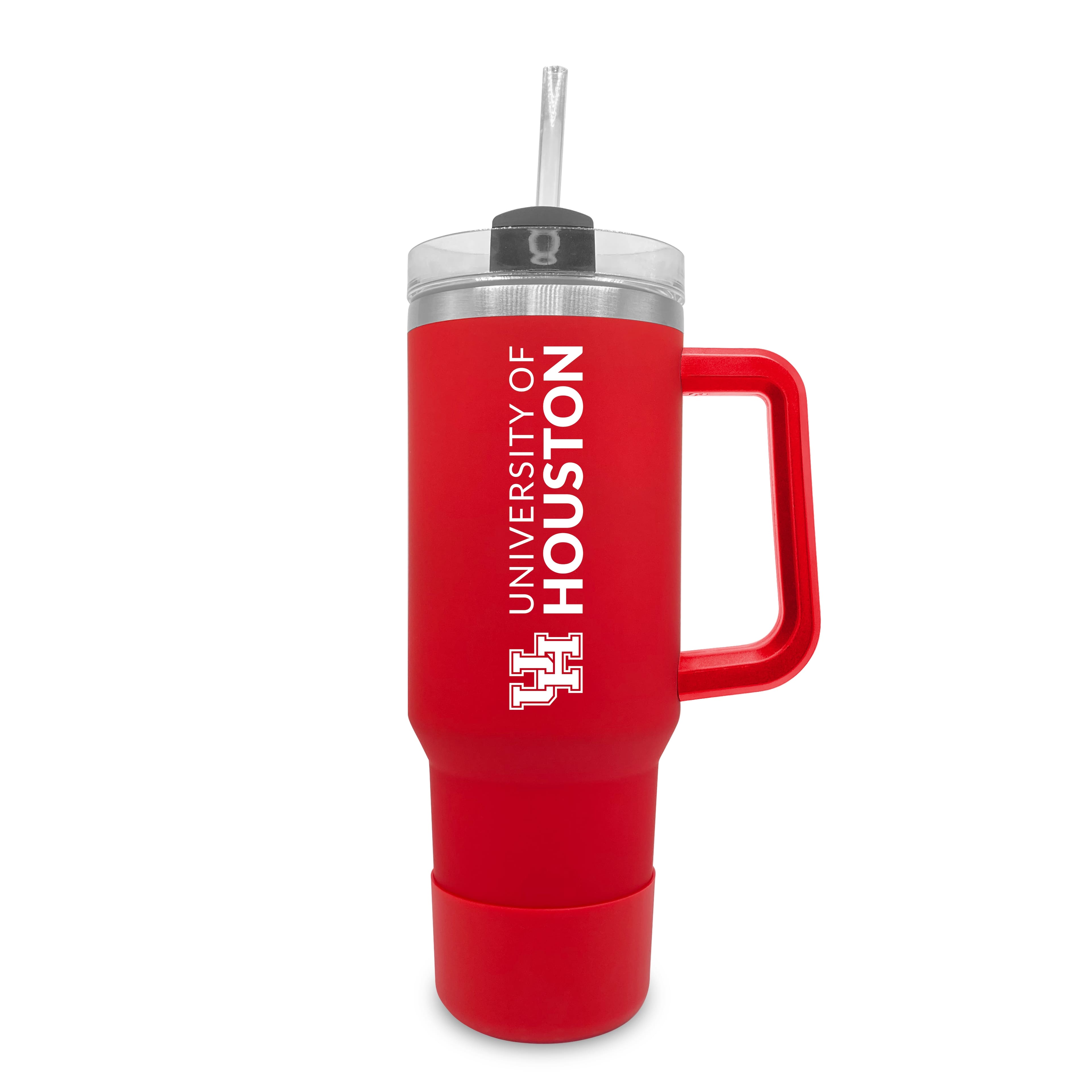 The Fanatic Group - Houston Cougars 40oz. Stainless Tumbler with Handle & Removable Straw - Red