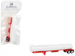 HO Logistics Replicas - Tanker Trailer White and Red 1/87 (HO) Scale Plastic Model by HO Logistics