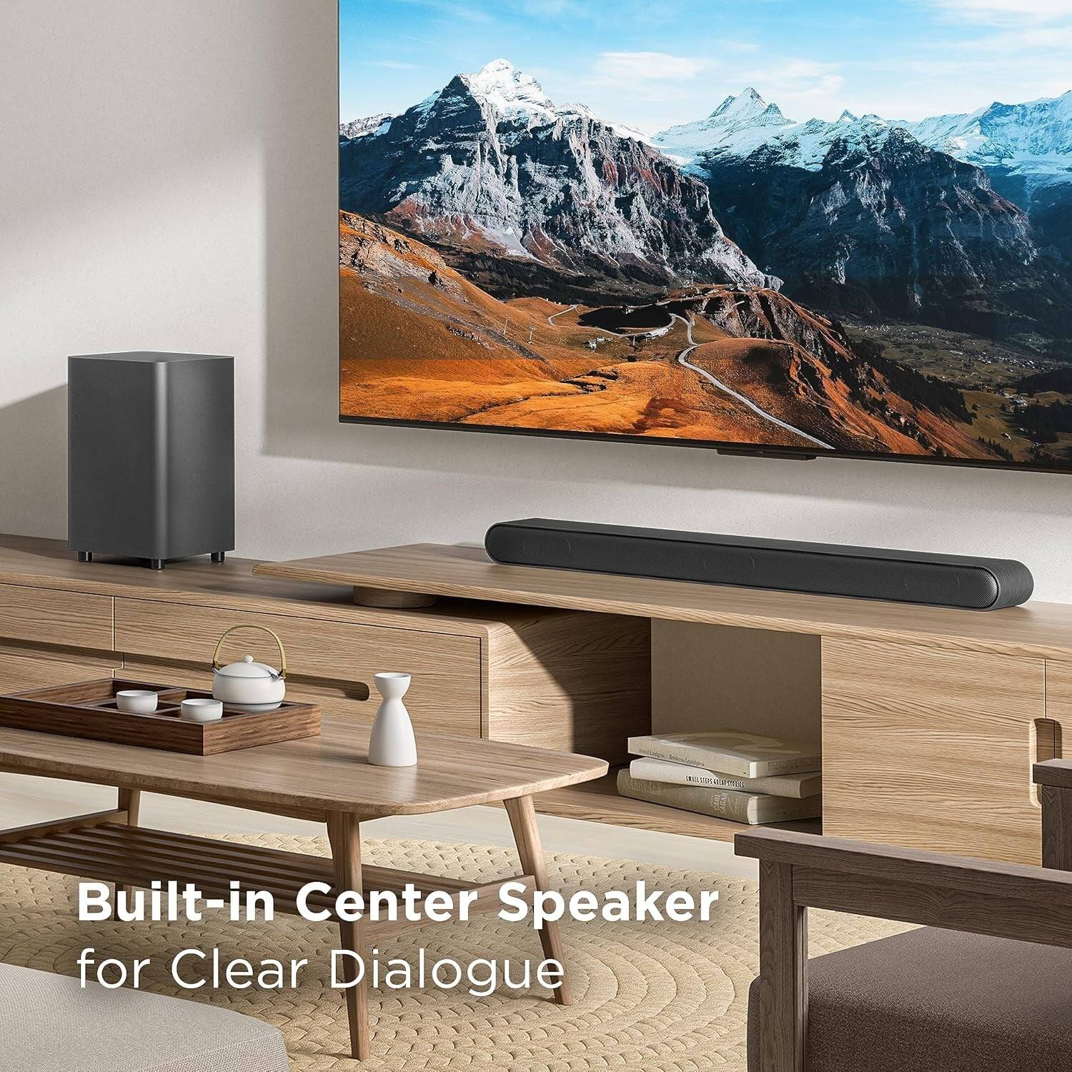 Built-in Center Speaker for Clear Dialogue
