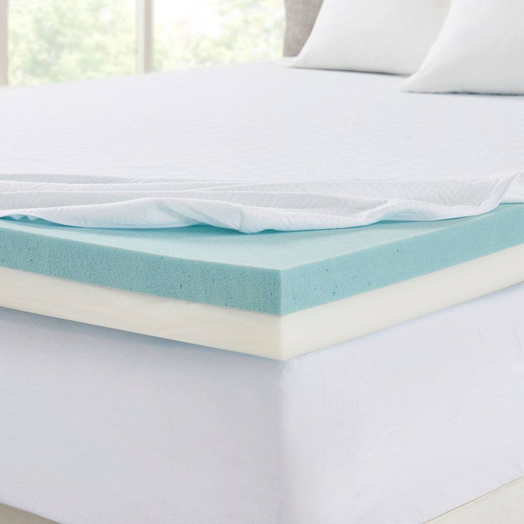 Alt View 5. Glintex - 4" Memory Foam Mattress Topper, Soft Support for Pressure Relief and Better Sleep - White.