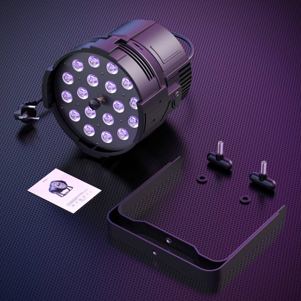 Left. UKing - 18x18W LED Zoom par Light RGBWA UV 6in1 Par Can Light Dj Stage Light.