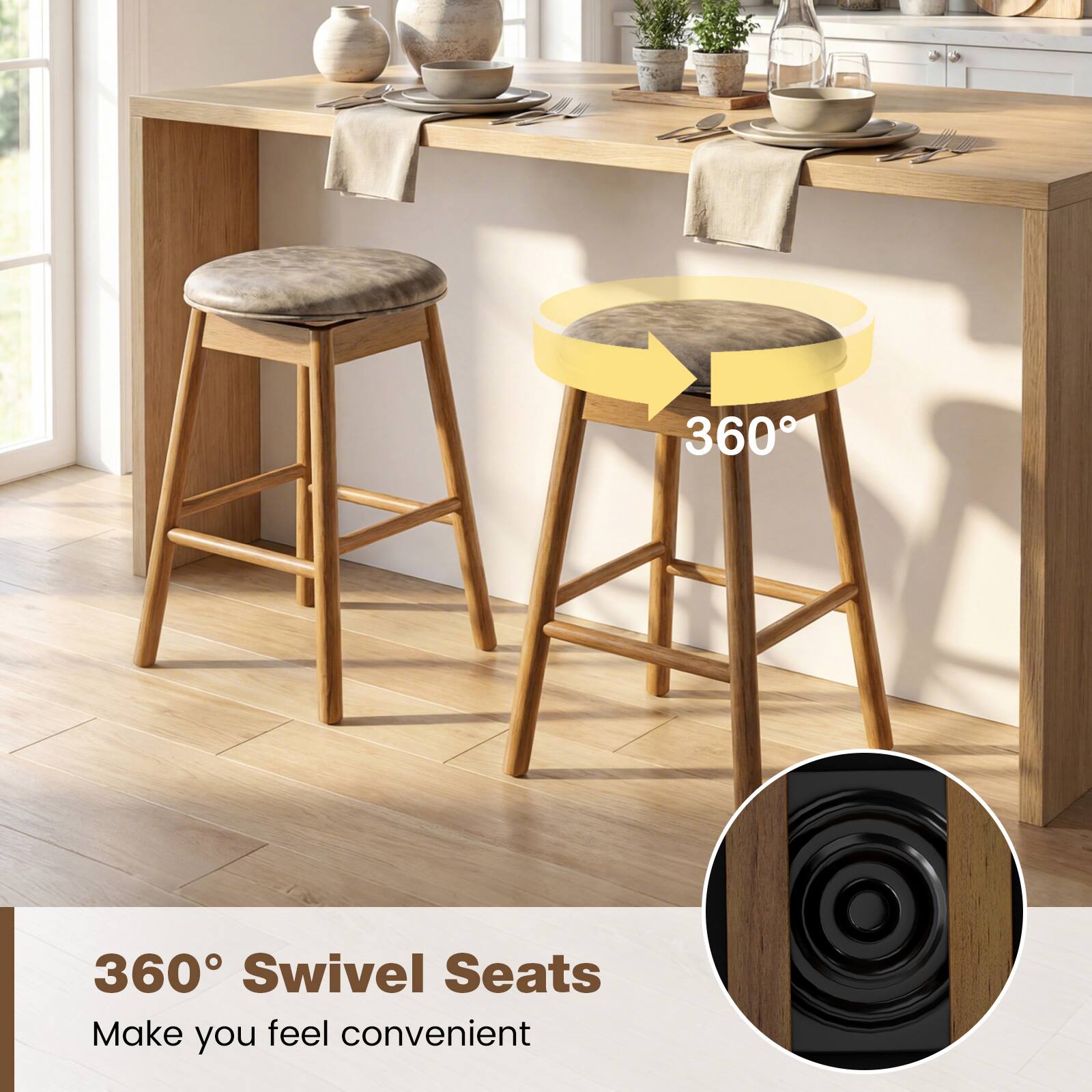 360° Swivel Seats  
Make you feel convenient