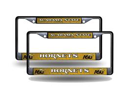 Rico Industries - Alabama State Hornets Black Metal License Plate Frame - Set of 2 Frames - Multi