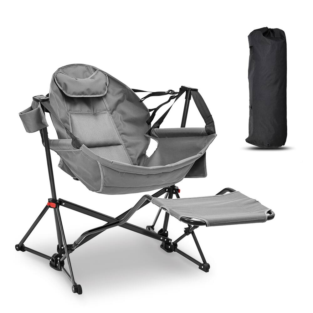 Alt View 3. Ainfox - Ainfox Hammock Camping Chair with Footrest - gray.