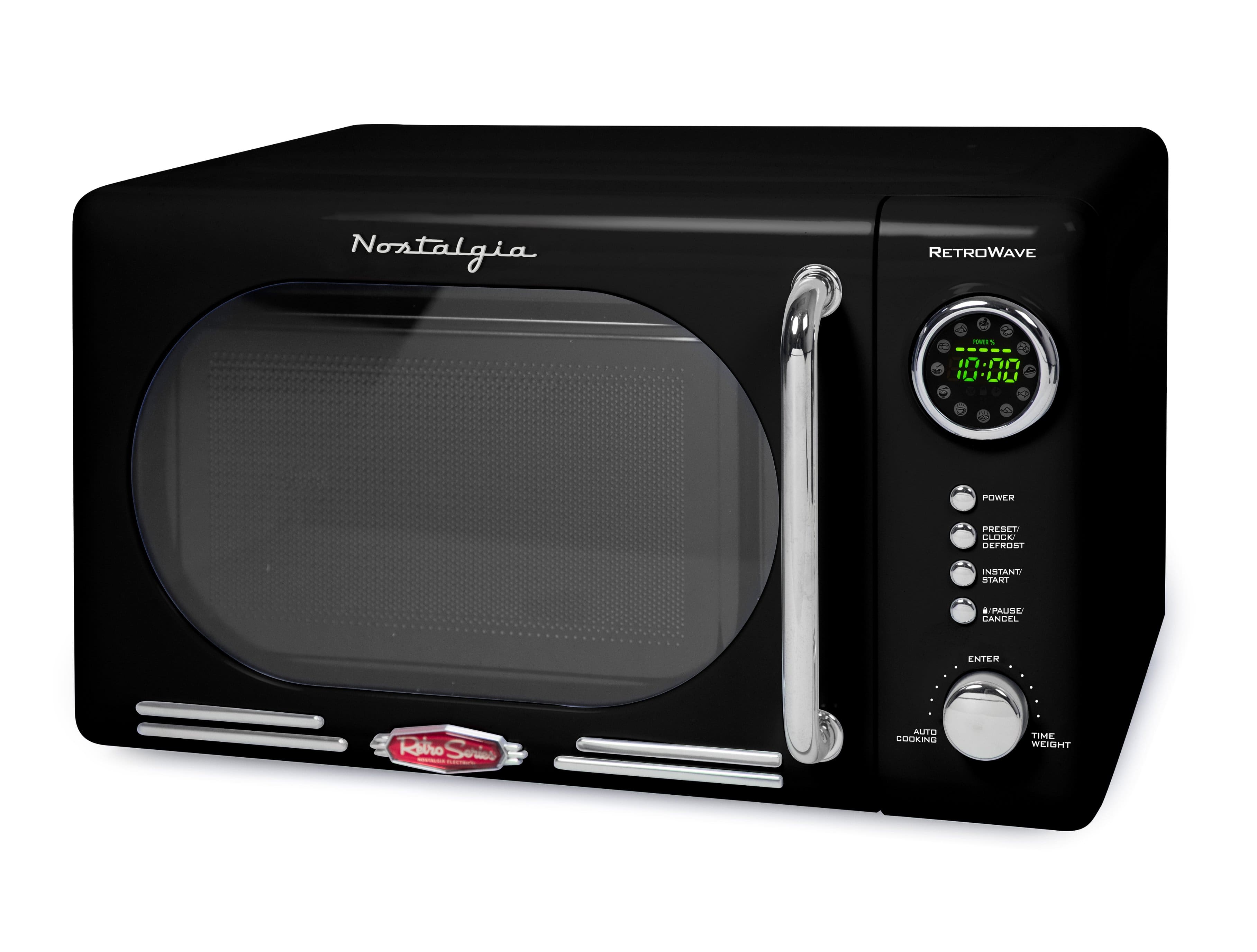 Nostalgia - Retro 0.7 cu. ft. 700-Watt Countertop Microwave Oven - Black