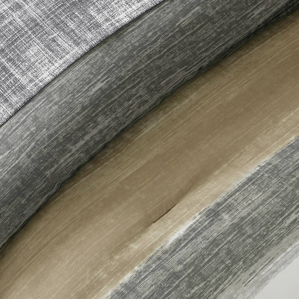 Alt View 5. Gracie Mills - Gracie Mills Ianne Modern Watercolor Stripe Comforter Set with Cotton Bed Sheets - Taupe.