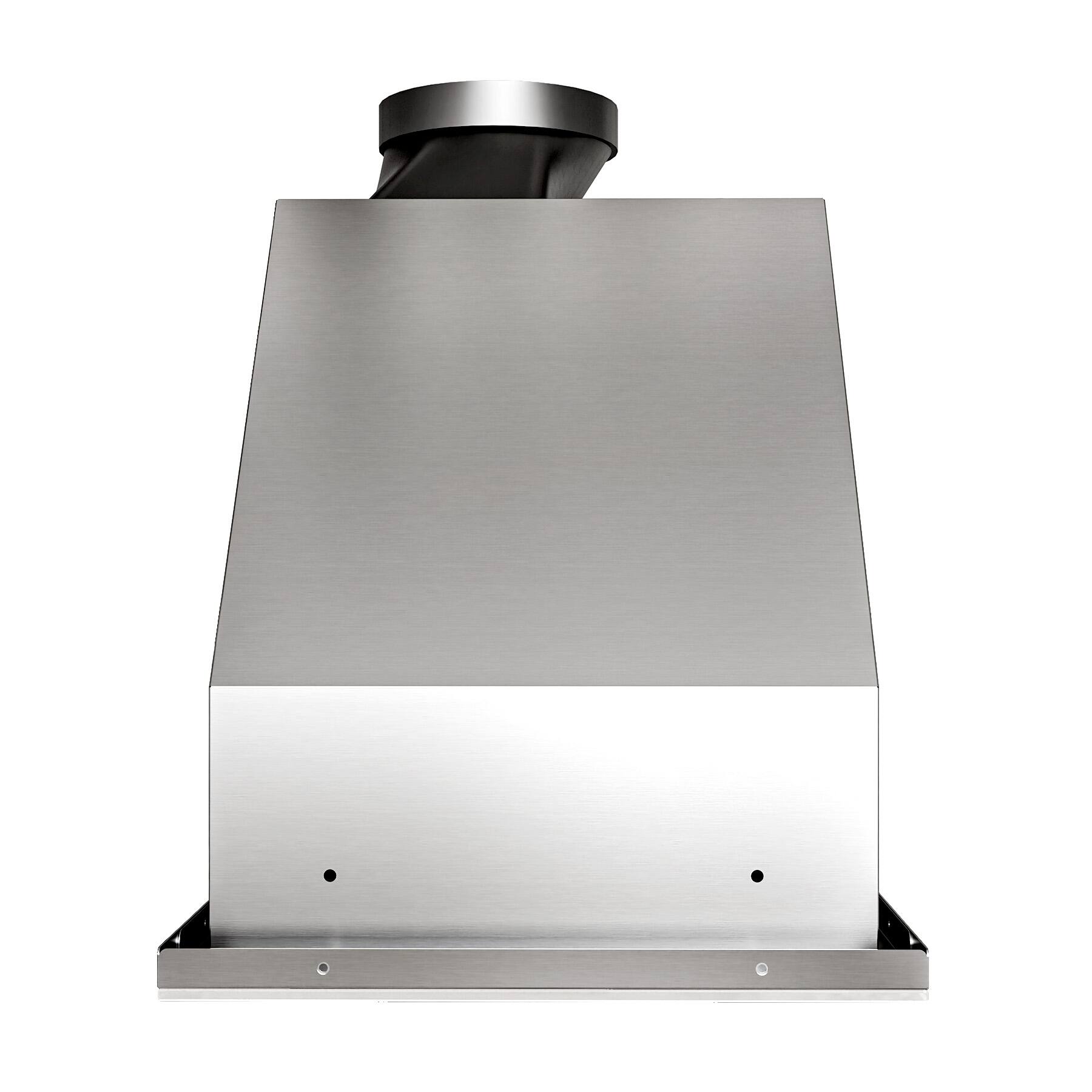 Left. Onefly - 30 inches - Convertible - Insert Range Hood - White Tempered Glass.