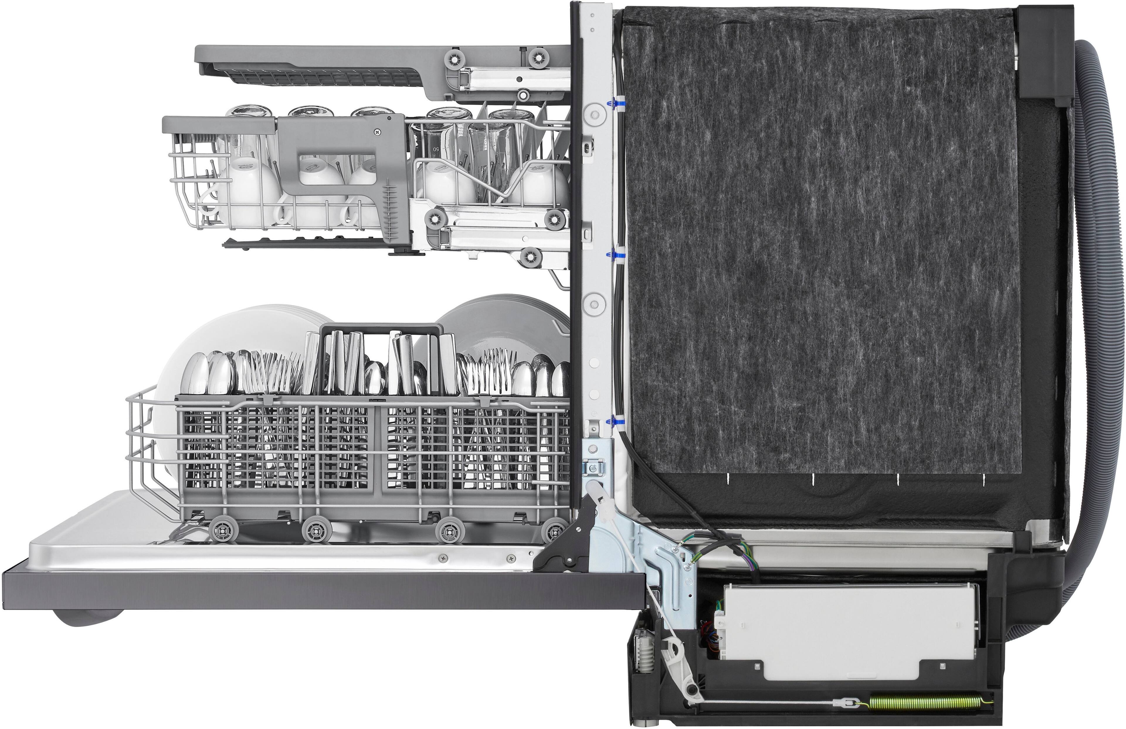 Alt View 20. LG - 24" Top Control Smart Built-in Stainless Steel Tub Dishwasher with 3rd Rack, QuadWash Pro and 46dB - PrintProof Black Stainless Steel.