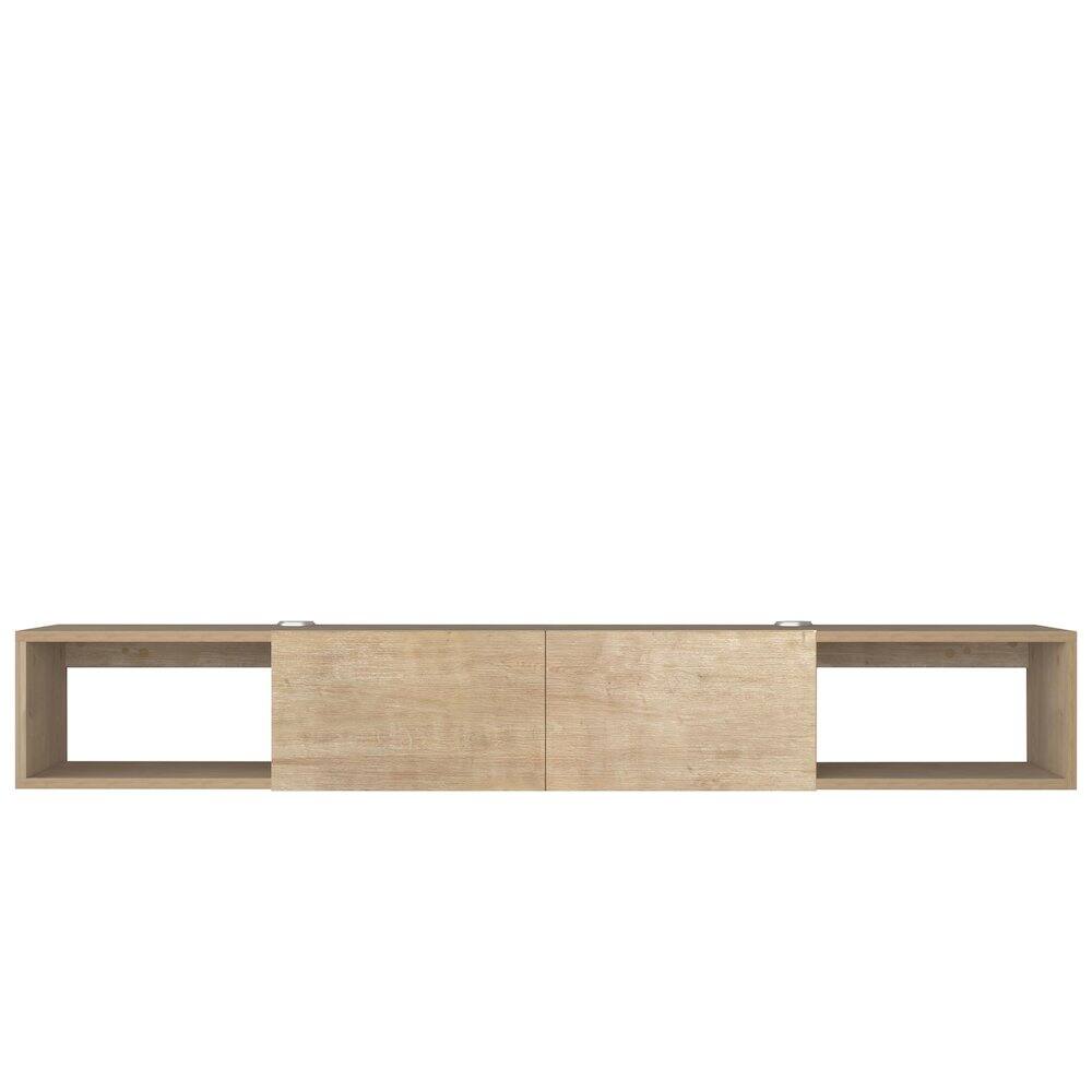 Angle. Atelier Mobili - Floating TV Stand - Wall Mounted TV Stand for 75 Inch TV - Modern - Beige.