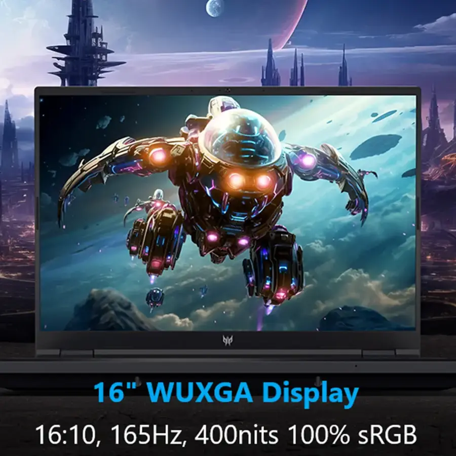"16" WUXGA Display 16:10, 165Hz, 400nits, 100% sRGB"