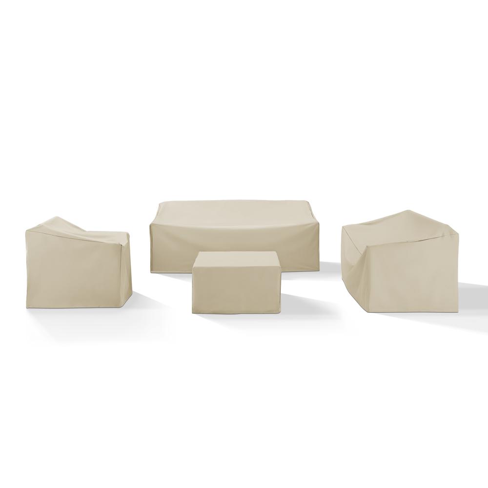 Left. Crosley Furniture - 4Pc Outdoor Furniture Cover Set - Tan.
