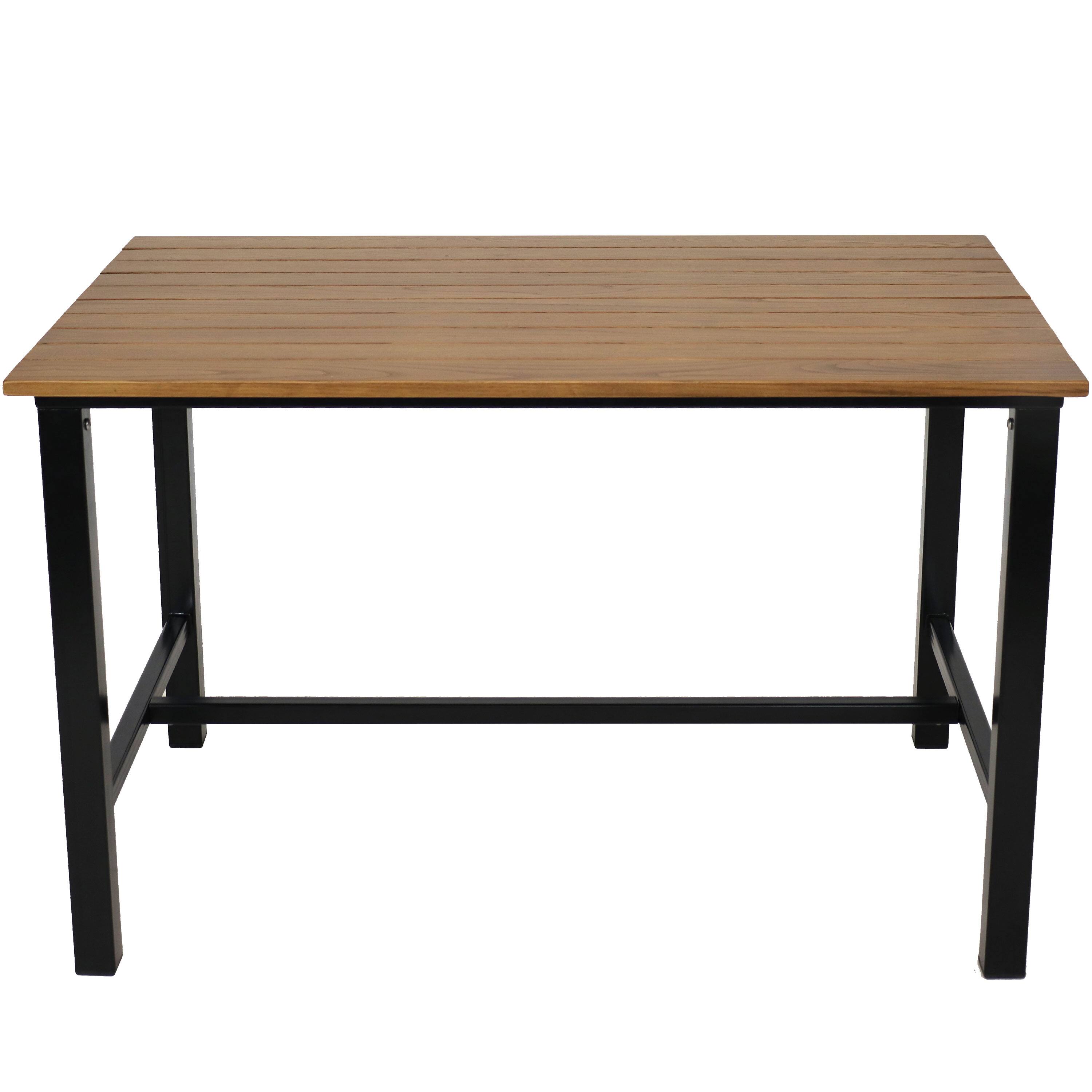 Alt View 5. Sunnydaze - 47.25" x 31.25" European Chestnut Patio Dining Table - European Chestnut.