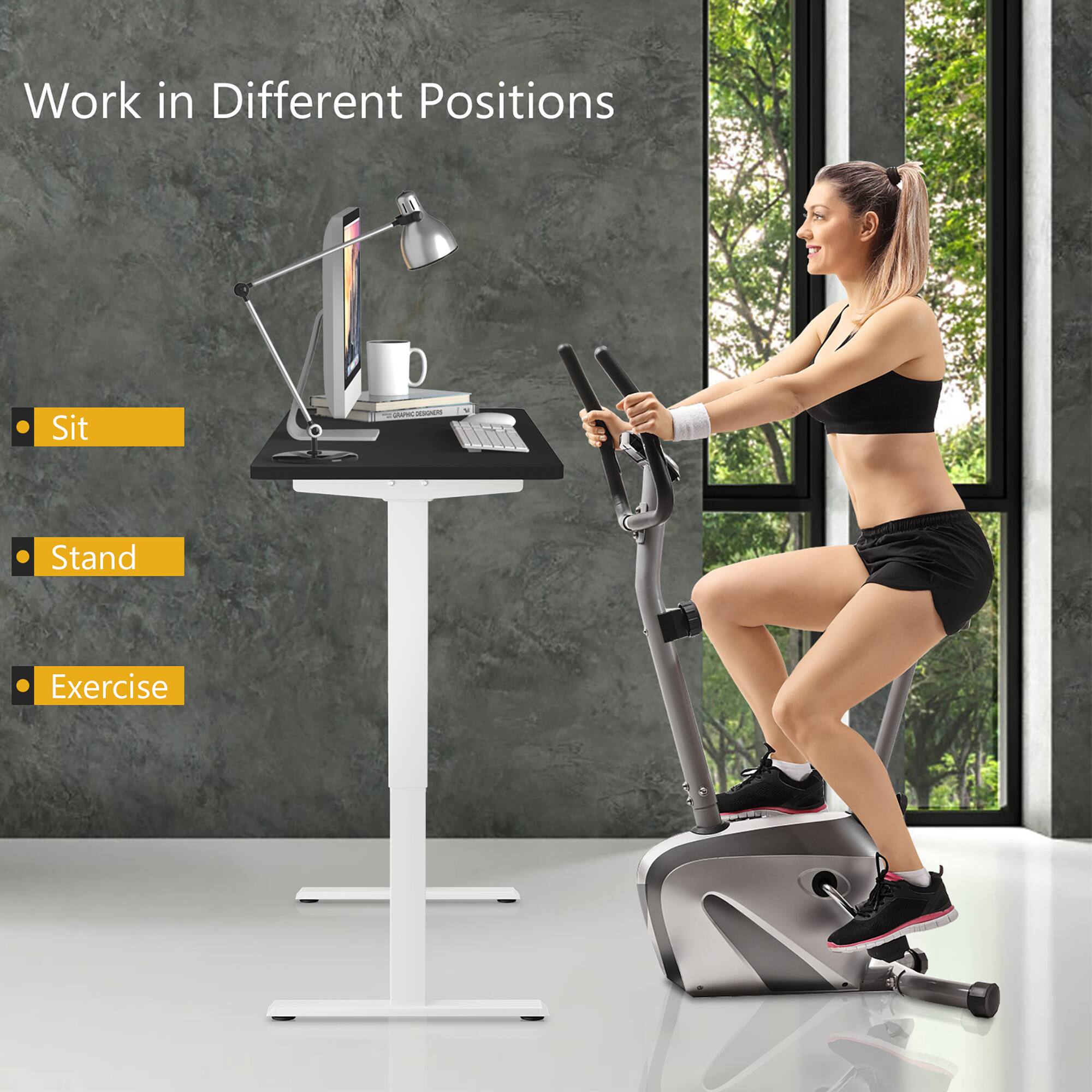 Work in Different Positions

- Sit
- Stand
- Exercise