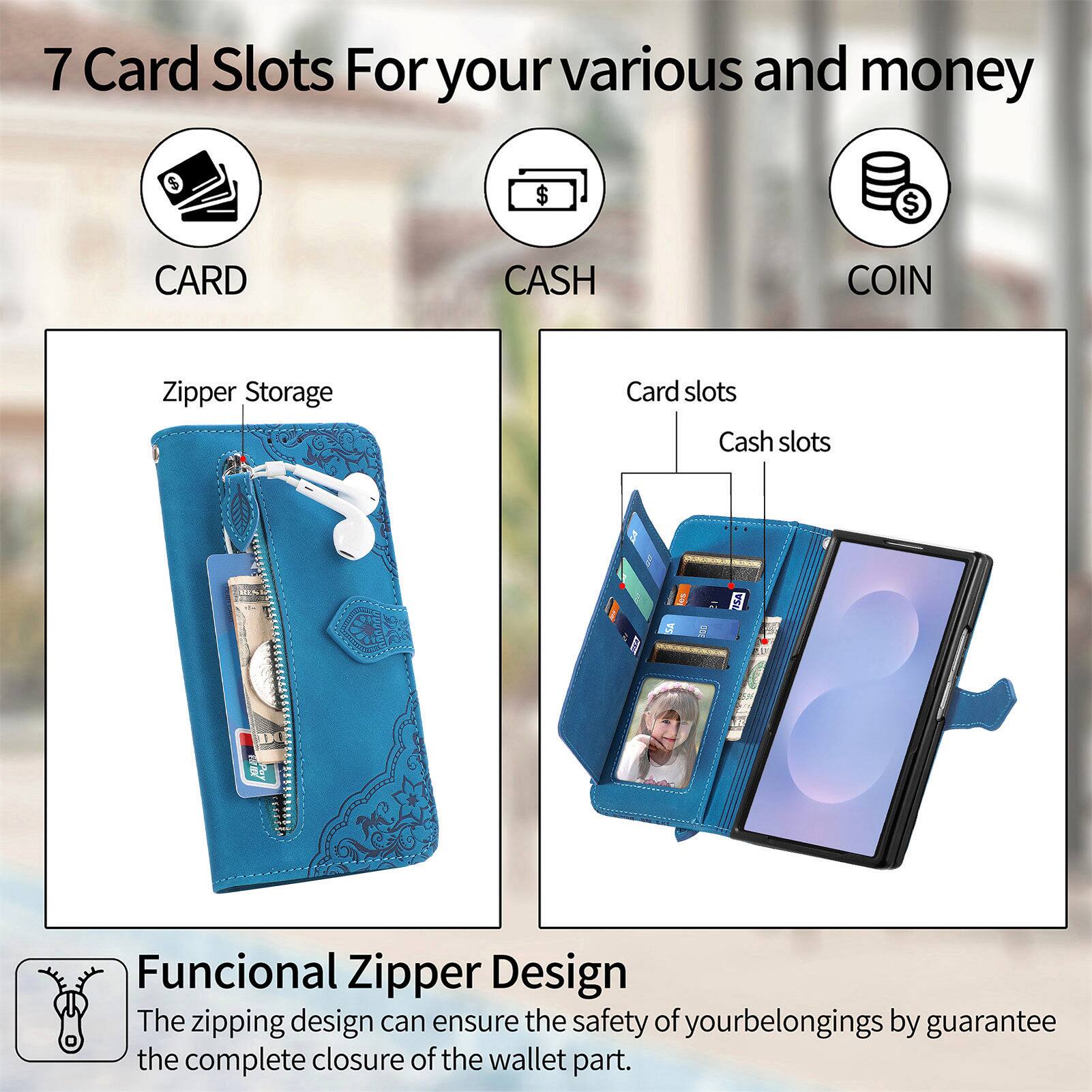 7 Card Slots For your various and money

CARD CASH COIN

Zipper Storage

Card slots Cash slots

Functional Zipper Design

The zipping design can ensure the safety of your belongings by guarantee the complete closure of the wallet part.