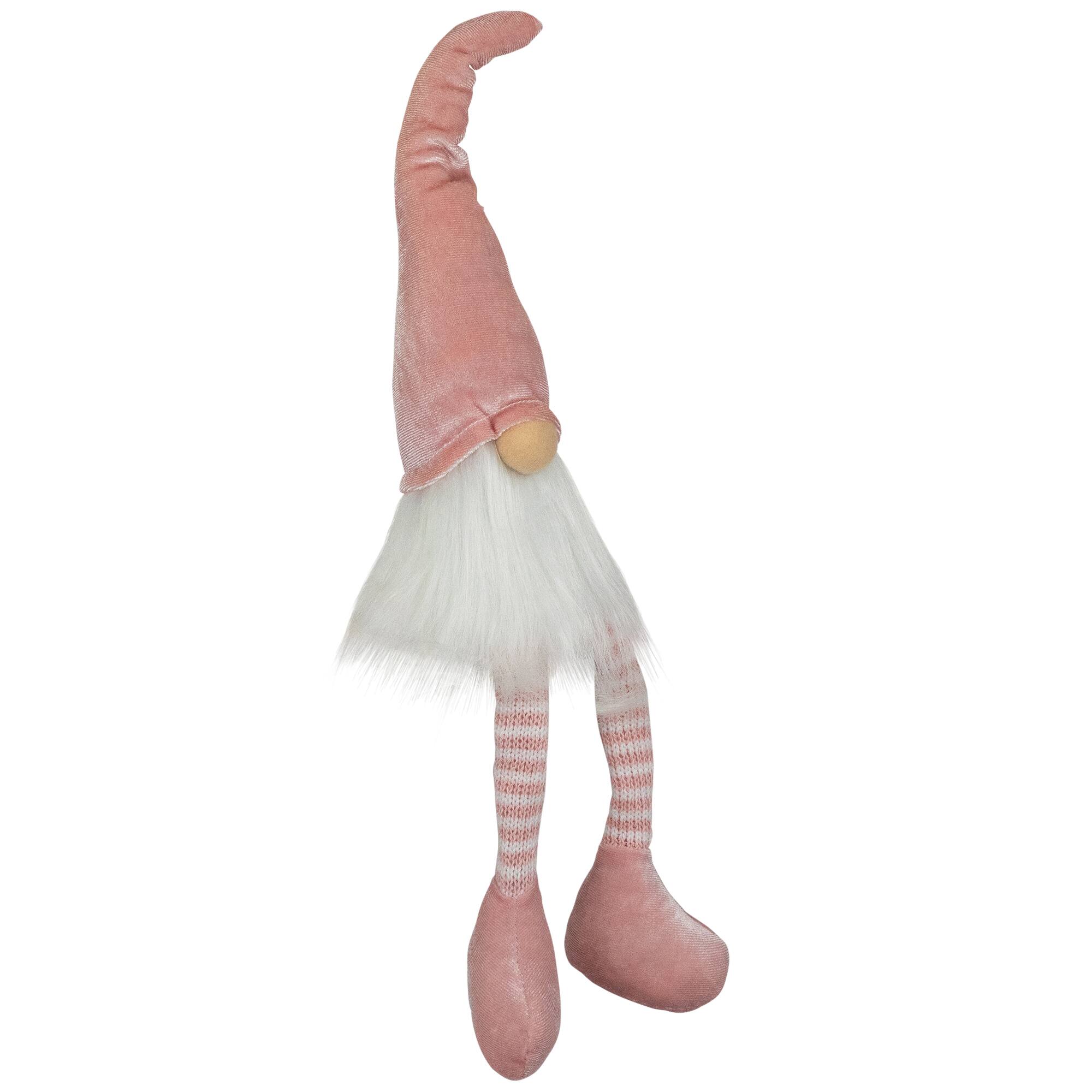 Alt View 3. Northlight - Spring Gnome with Dangling Legs Spring Figure - 15.5" - Pastel Pink - Pink.
