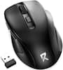 Front. REDRAGON - BM-4091 Dual-Mode Wireless Optical Mouse with BT5.0/3.0 & 2.4G, 6 Buttons, 5 Level 4000DPI Bluetooth Mouse - Wireless - Black.