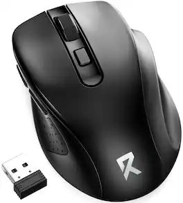 REDRAGON - BM-4091 Dual-Mode Wireless Optical Mouse with BT5.0/3.0 & 2.4G, 6 Buttons, 5 Level 4000DPI Bluetooth Mouse - Wireless - Wireless - Black