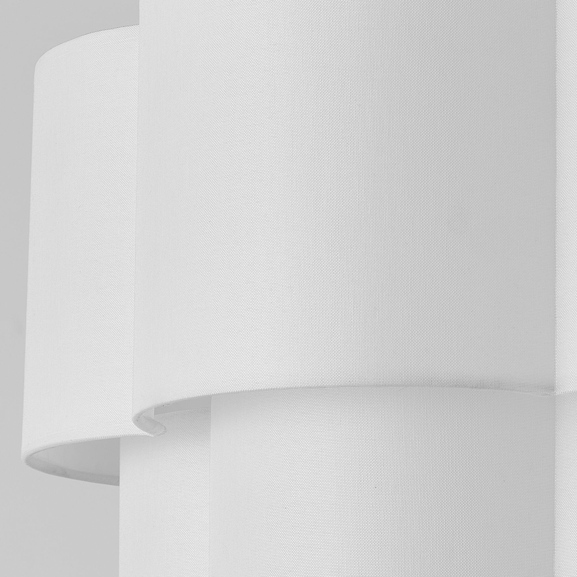 Alt View 4. Parrot Uncle - 23 Inch Modern Fabric 2 Tier Scalloped Chandelier 6 Light Pendant Light with Adjustable Chain - White.