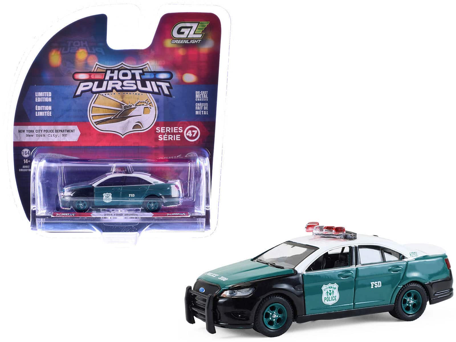 "2014 Ford Taurus ""NYPD Vintage Tribute Livery"" Green and Black with White 1/64 Diecast Model Car by Greenlight" price history on PriceWatchPro