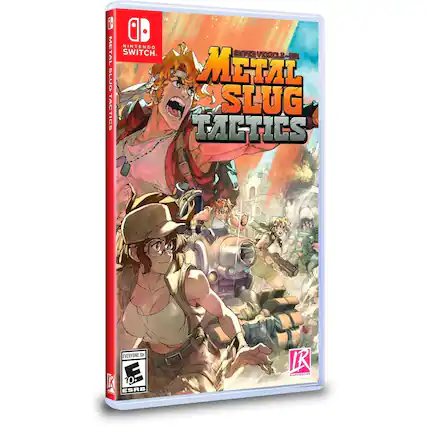 NINTENDO SWITCH. METAL SLUG TACTICS. SUPER VEHICLE-BOI. EVERYONE 10+. ESRB. - E10+ (Everyone 10+)