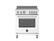 Front. Bertazzoni - 30" Master Series range - Electric oven - 4 induction zones - Matte White.