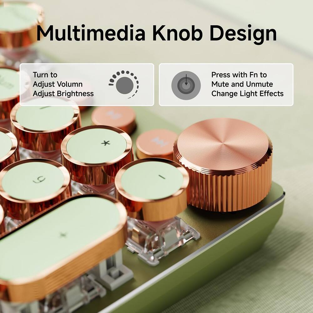 Multimedia Knob Design

Turn to  
Adjust Volume  
Adjust Brightness

Press with Fn to  
Mute and Unmute  
Change Light Effects