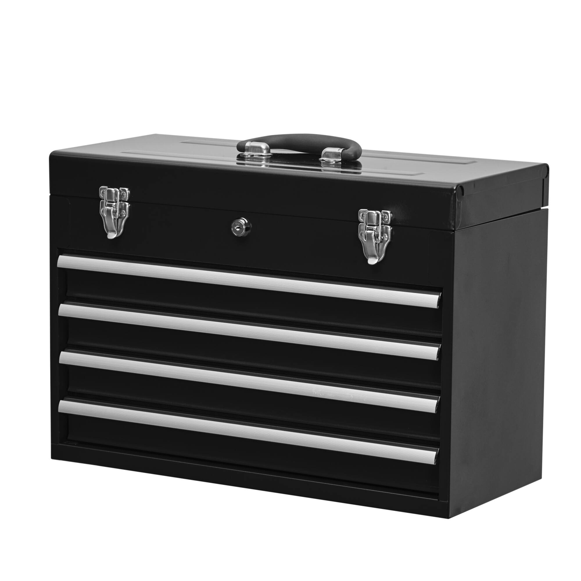 Front. ELEMENT ACE - Heavy-Duty Portable Tool Chest with 4 Drawers and Secure Locking System for Professional and Home Garage Use - Black.