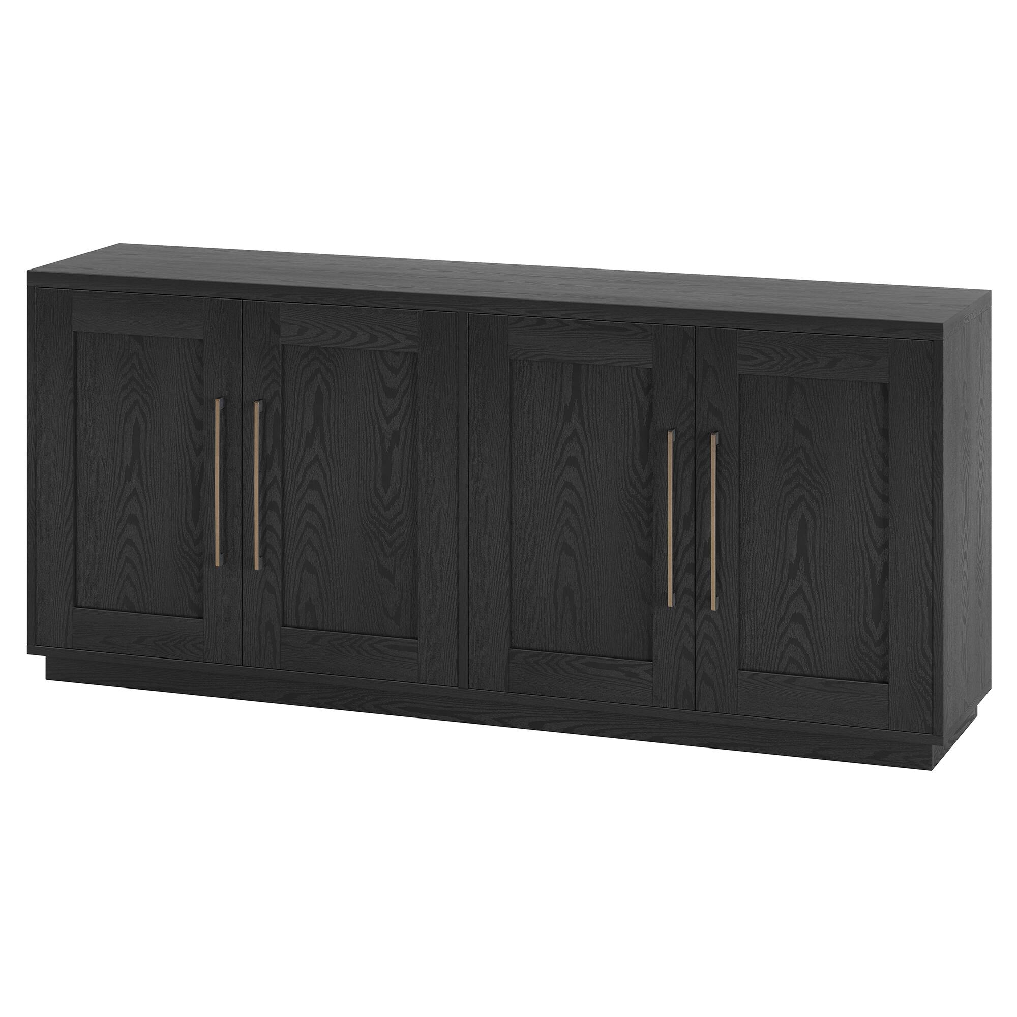 Alt View 2. Hudson&Canal - Tillman 68" Rectangular Buffet Table - Black.