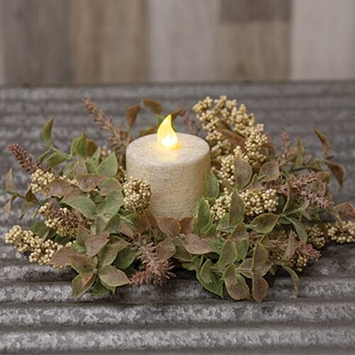 Angle. BreeBe - *Autumn Herbs Candle Ring Cream - Green.