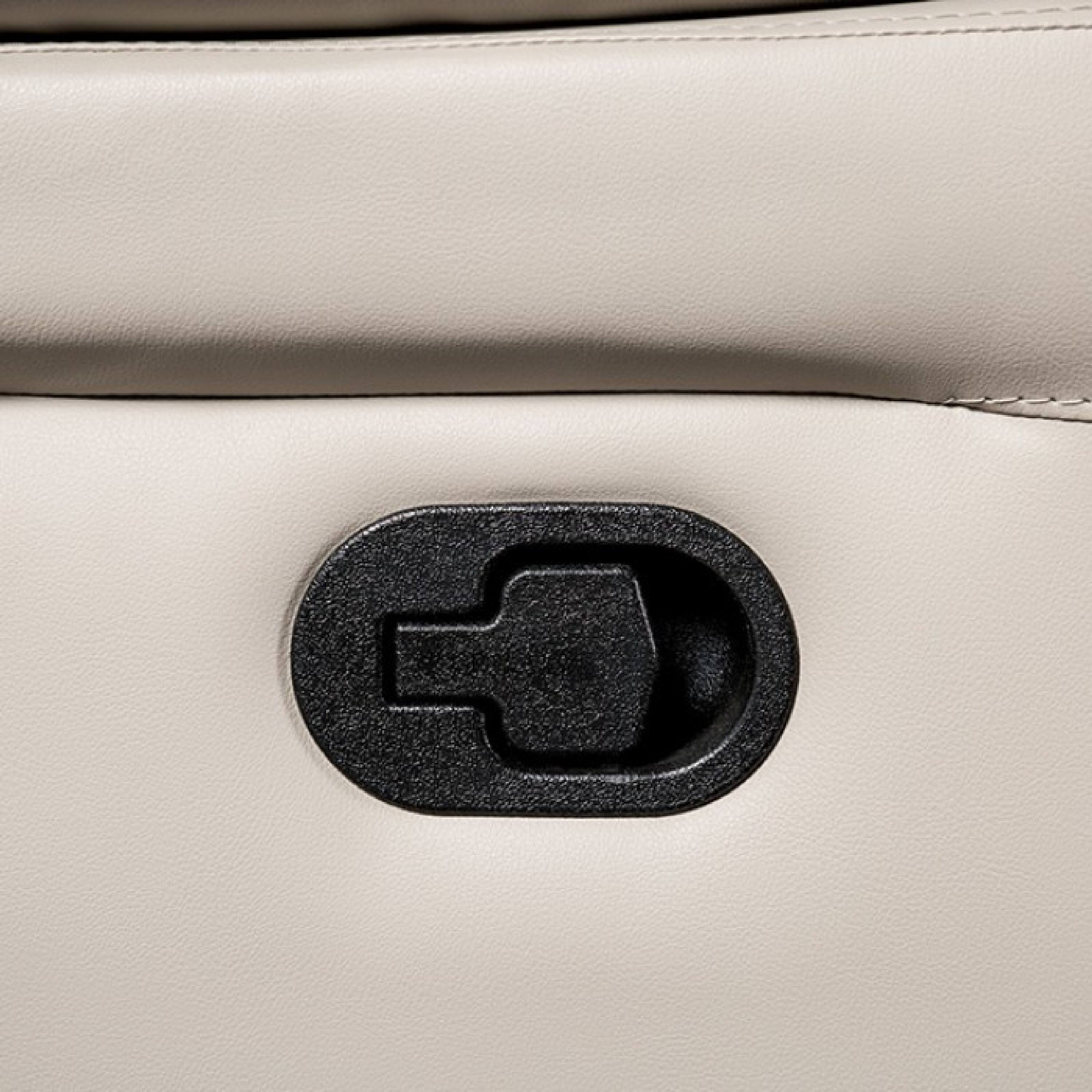 Alt View 2. Manhattan Lane - Larus Manual Recliner Chair, Pillow Top Arms, Off White Leather Match - Off White, Black.