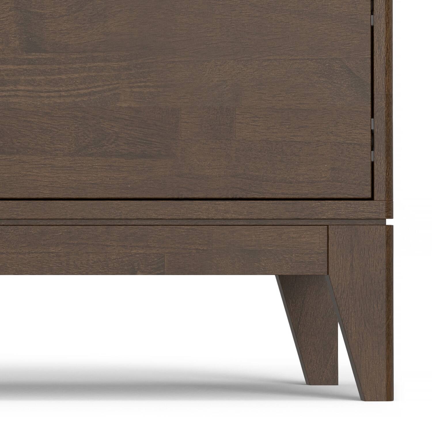Alt View 4. Simpli Home - Harper SOLID HARDWOOD 72 inch Wide Mid Century Modern TV Media Stand - Walnut Brown.