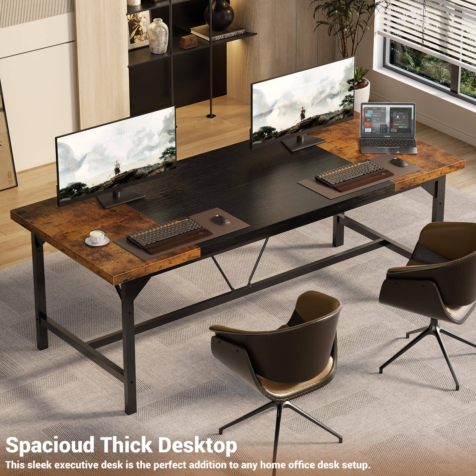 Spacioud Thick Desktop  
This sleek executive desk is the perfect addition to any home office desk setup.