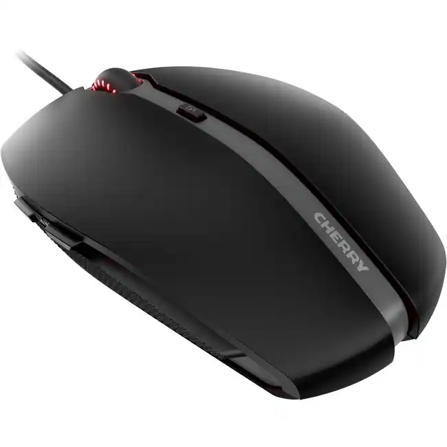Front. CHERRY - CHERRY GENTIX 4K Corded Mouse - Optical - Cable - Black - USB - 3600 dpi - Scroll Wheel - 6 Button(s) - Small/Large - Black.