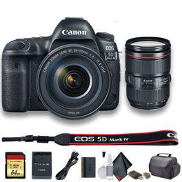 Canon - EOS 5D Mark IV DSLR Camera with 24-105mm f/4L II Lens (1483C010) - Starter Bundle
