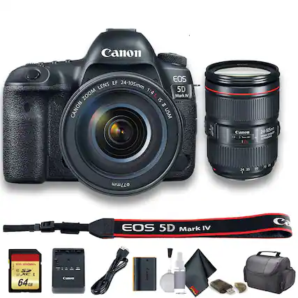 Canon EOS EF 24-105mm Lens 5D Zoom 1:4 L Mark IV N IS II CANON USM
Canon 15 & -0 24-105mm TTA UETRATON IA 2435 50 208 20 e $77mm EOS 5D Mark IV
RUS -WSOMSMS C 1 I 64GB GB Canon Canon SAVE
EOS 5D Mark IV
Canon EF 24-105mm f/4L IS II USM
Canon R95-W60MB/s 64GB SD Card
Canon Battery
Canon Charger
Canon USB Cable
Canon Lens Hood
Canon Cleaning Kit
Canon Camera Bag