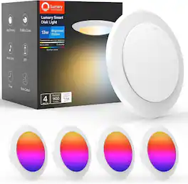 Lumary - Smart 5/6 " Recessed Lighting, WiFi Color Changing Dimmable , Compatible with Alexa & Google Assistant, 4 Pack - White