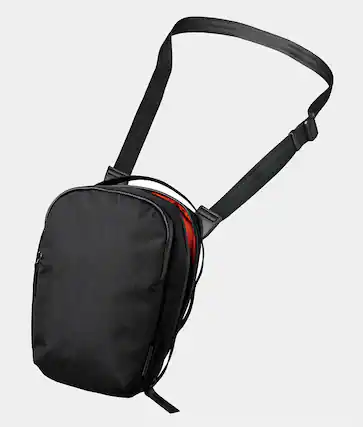 Front. ALPAKA - Sling Bag for Men with 6 Inner Sleeves, Key Tether - Black X-Pac VX42.
