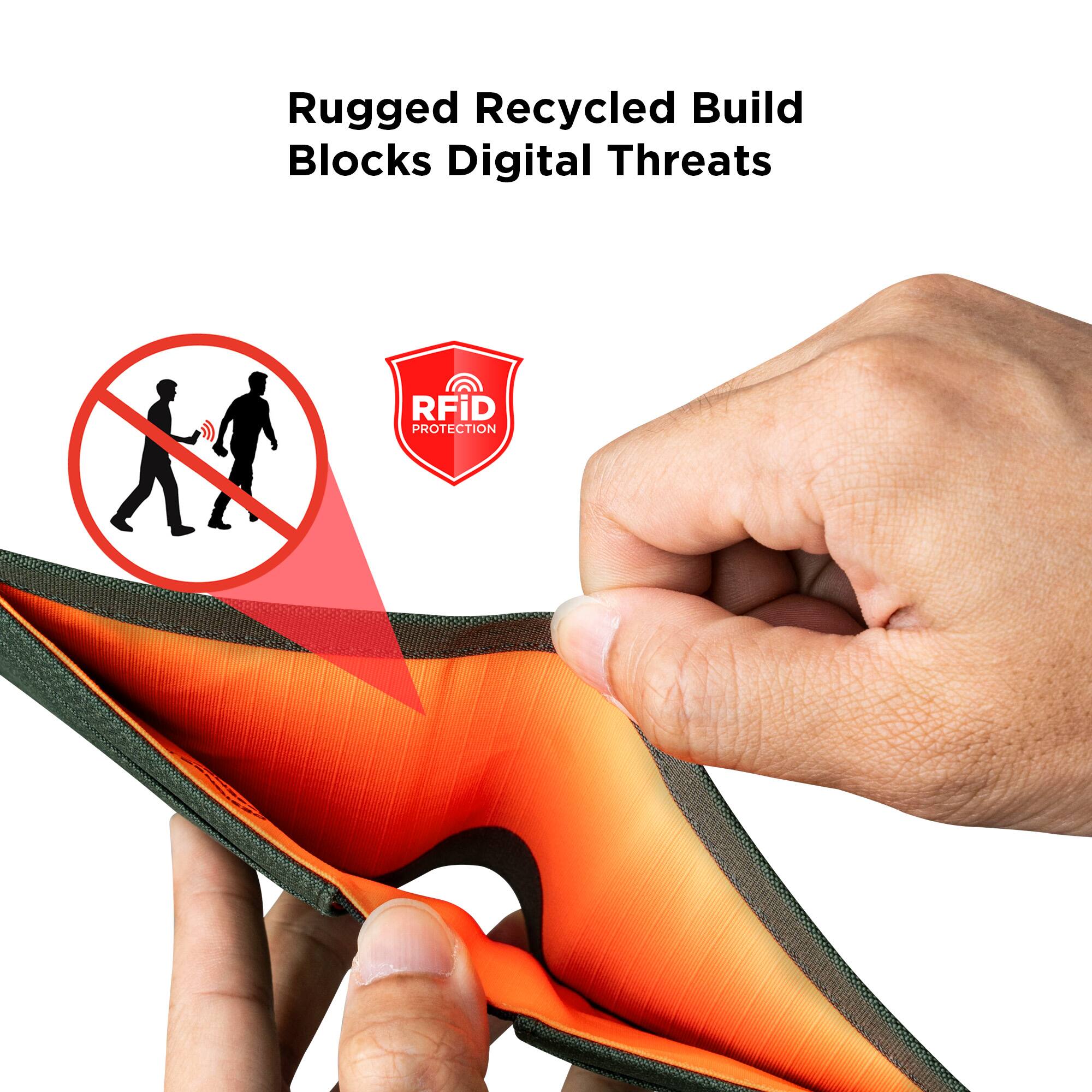 Rugged Recycled Build Blocks Digital Threats  
RFiD PROTECTION