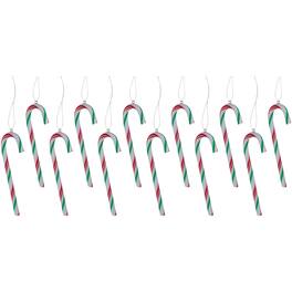 Northlight - 12ct Multi Twist Candy Cane Christmas Ornaments 4" - White