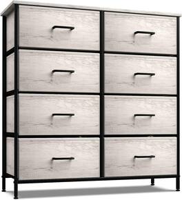 Sorbus - 8 Drawers Dresser- Storage Unit with Steel Frame, Wood Top, Fabric Bins - for Bedroom, Closet, Office, and more - Rustic beige