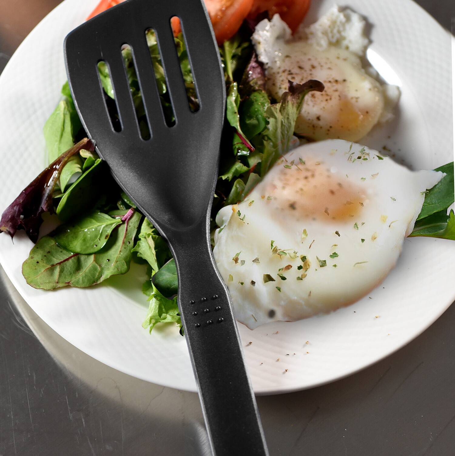 Alt View 5. Norpro - My Favorite Scoop and Drain Spatula, Black - Black.