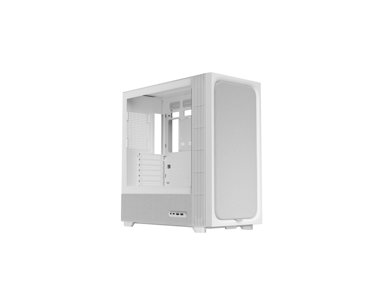 TRYX - FLOVA Case Mid-Tower, CrossFlow Fan, Tool-Free Build, 58L Spacious Design, Supports RTX 5090 GPU & 360mm Liquid Cooling - White
