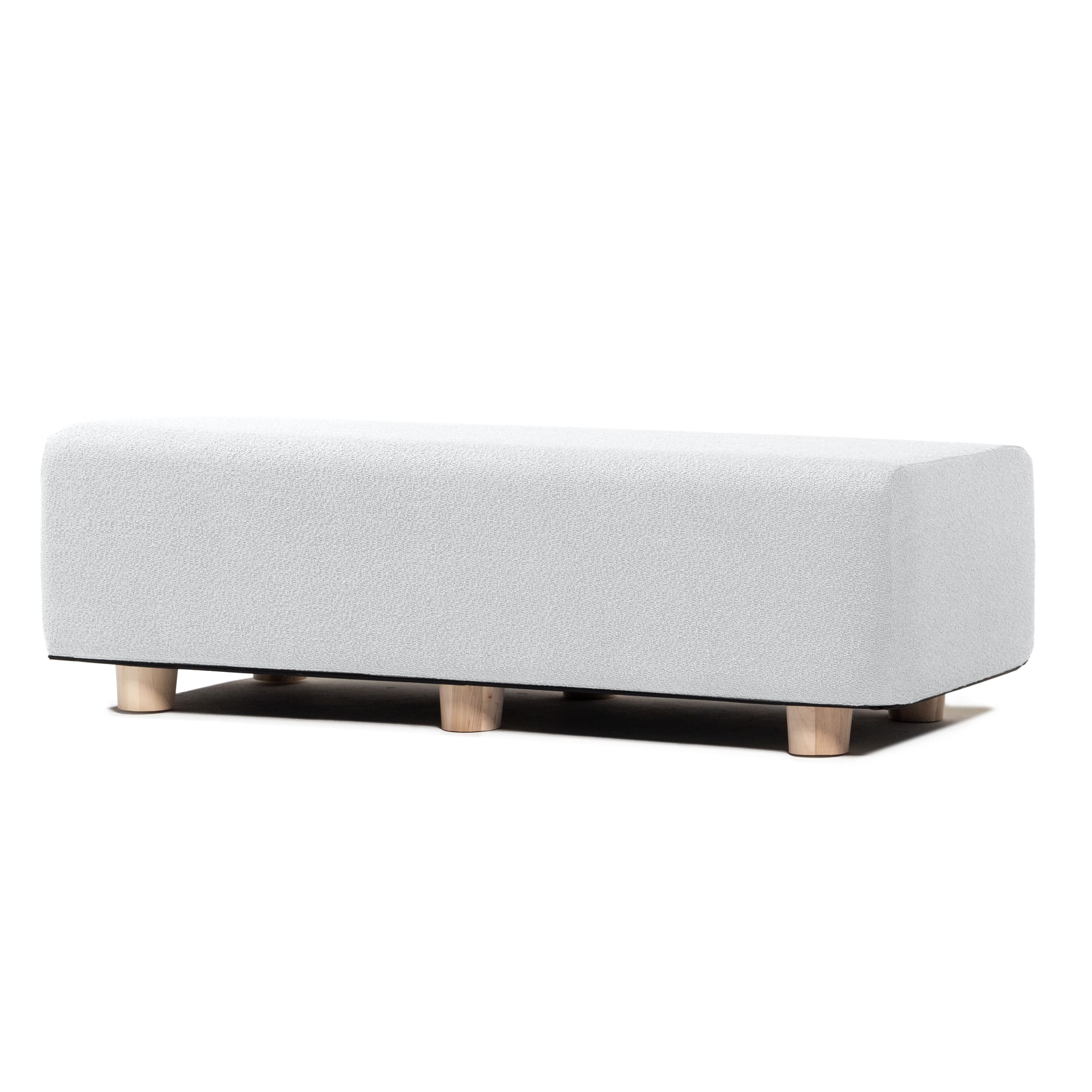 Front. Jaxx - Jaxx Caya 4-in-1 Large Bed Bench, Giant Ottoman, Dining Bench, and Yoga and Massage Platform, Queen, Boucle White - White.