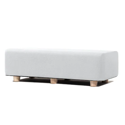 Front. Jaxx - Jaxx Caya 4-in-1 Large Bed Bench, Giant Ottoman, Dining Bench, and Yoga and Massage Platform, Queen, Boucle White - White.