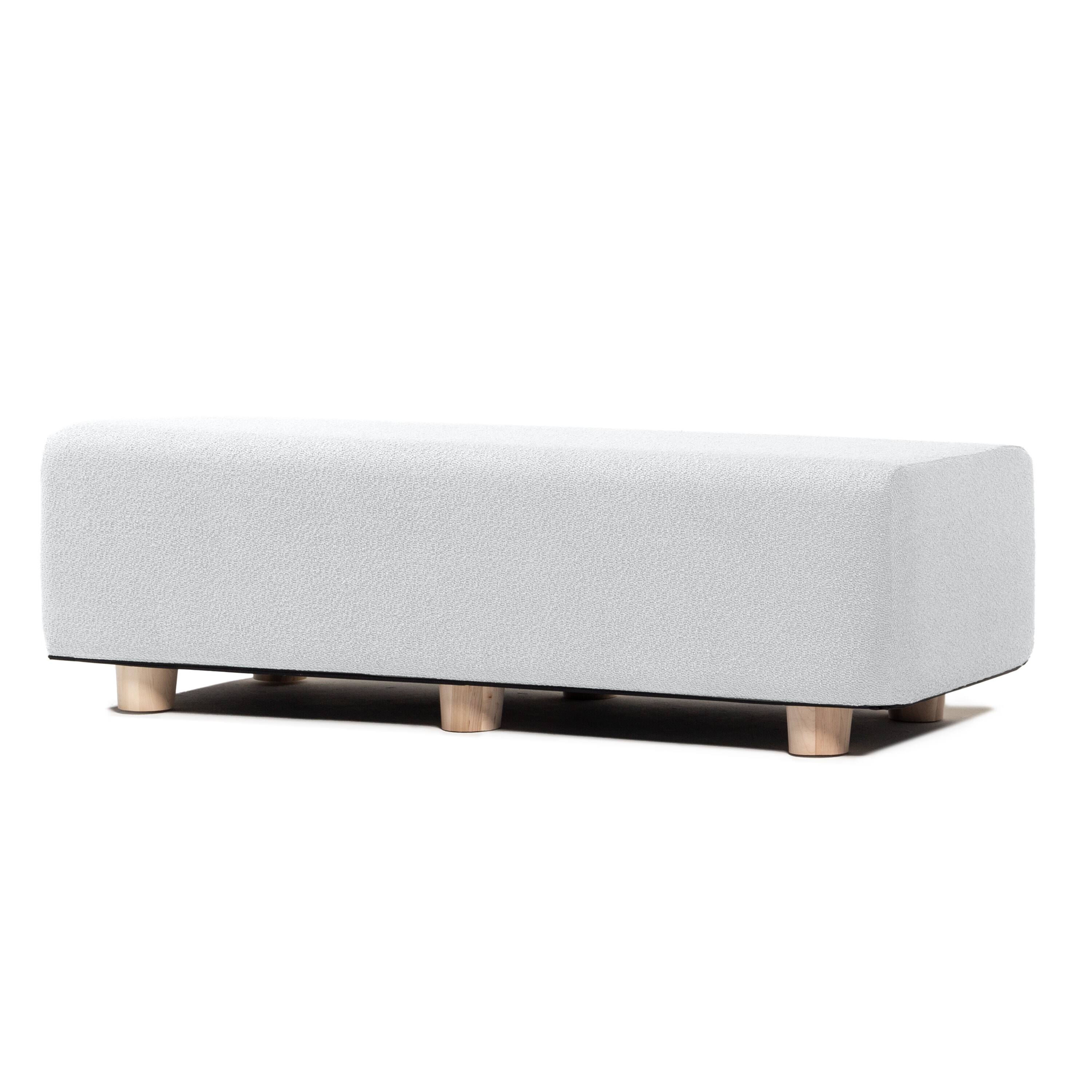 Front. Jaxx - Jaxx Caya 4-in-1 Large Bed Bench, Giant Ottoman, Dining Bench, and Yoga and Massage Platform, Queen, Boucle White - White.