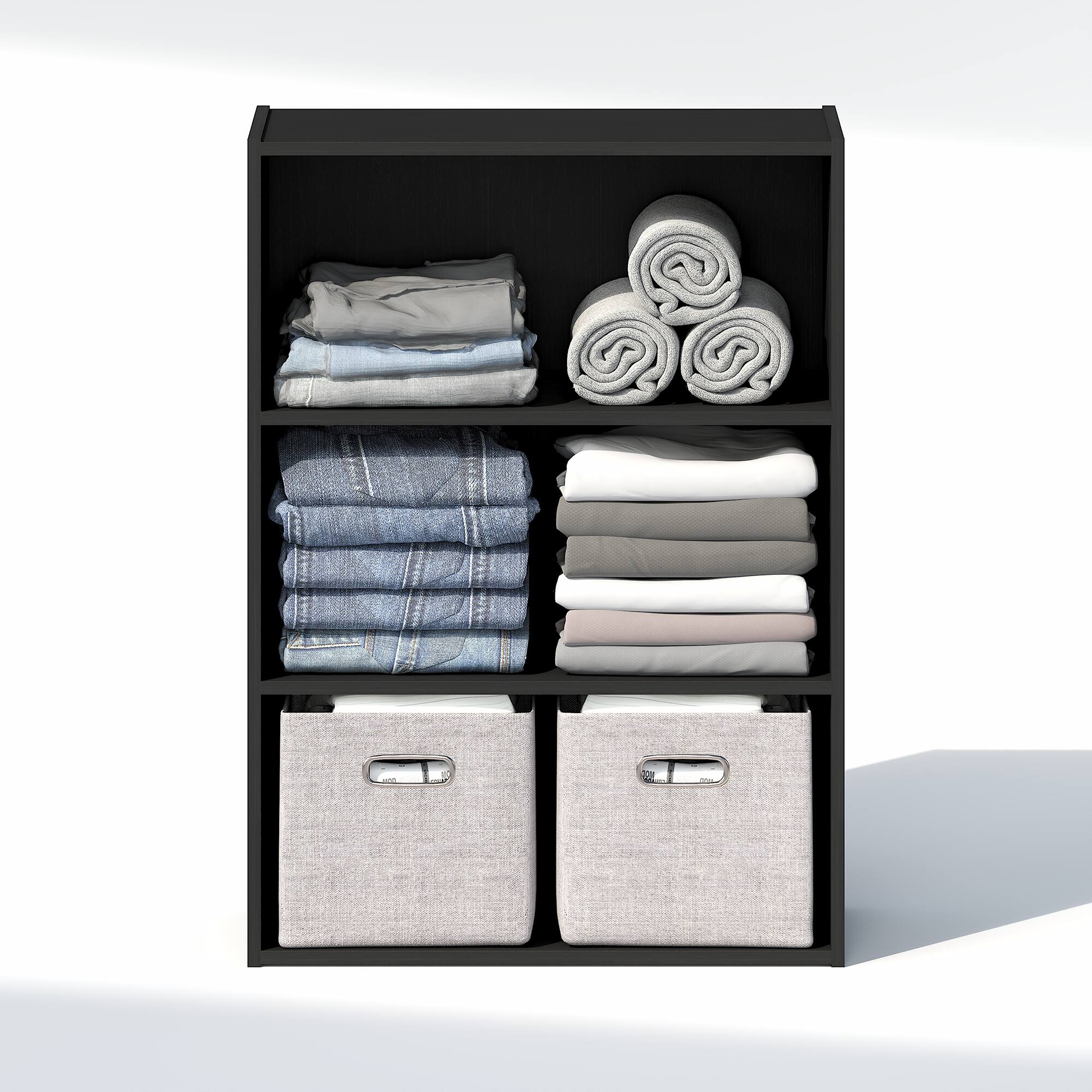 Alt View 3. Furinno - REED Closet Organizers and Storage, Closet Organizer, Open Shelf Closet Storage, for Wardrobe, Bedroom, Living Room - Americano.