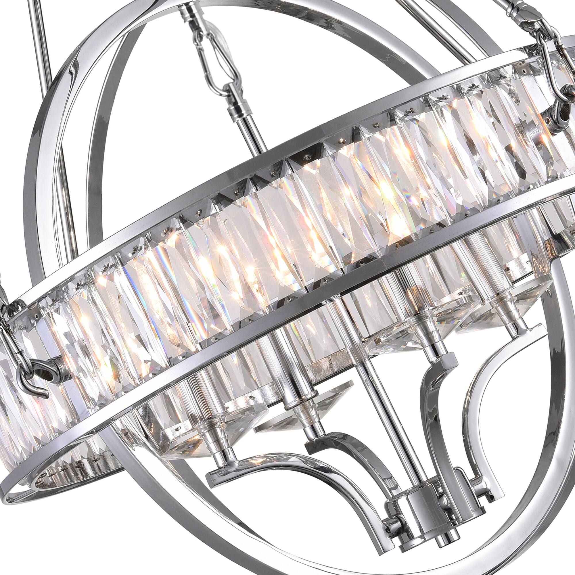 Back. CWI Lighting - Arkansas 4 Light Chandelier With Chrome Finish - Chrome.