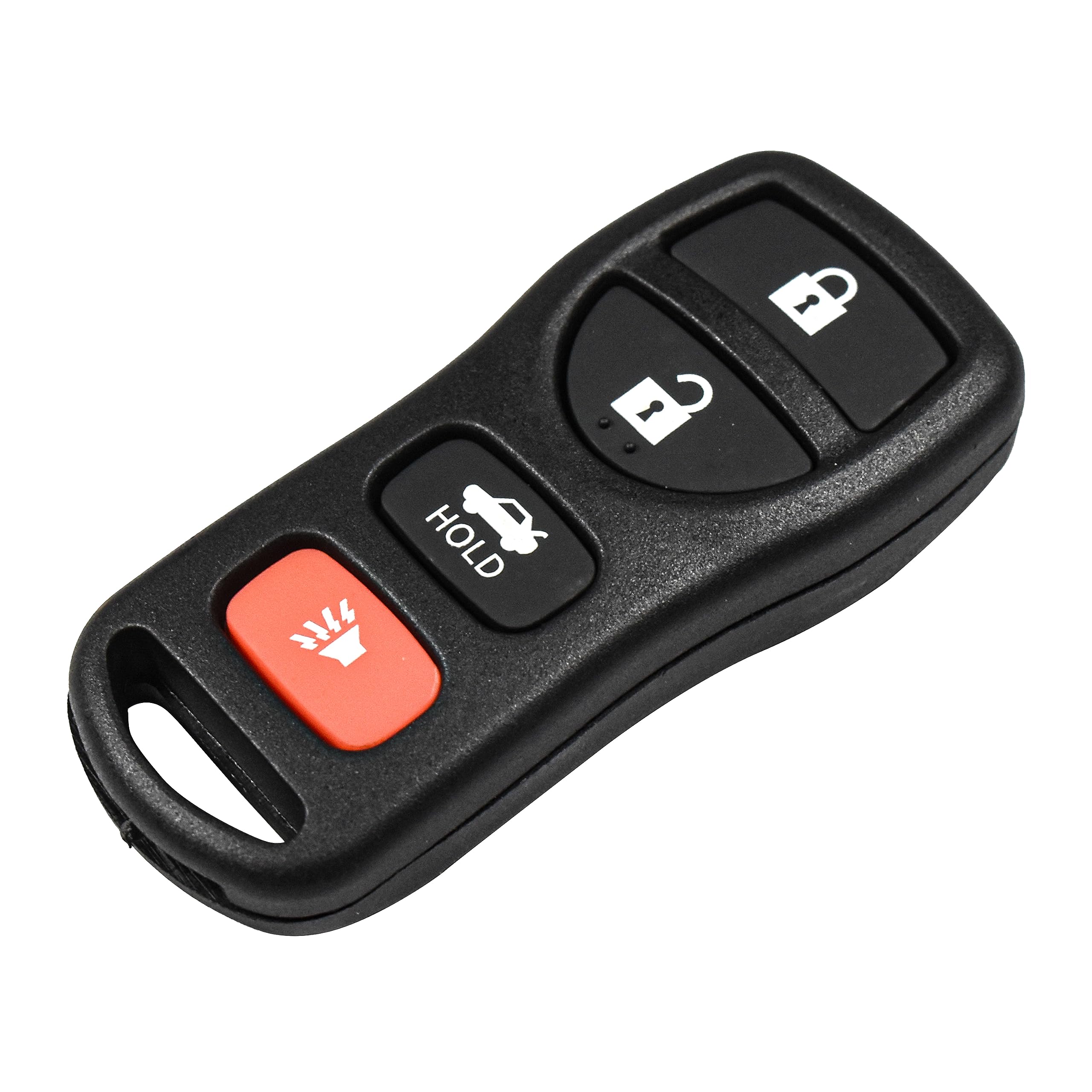 Back. HQRP - Key Fob Remote Shell Transmitter Case + 2 Batteries for Infiniti G35 2003-2006, QX56 2004-2007 - Black.